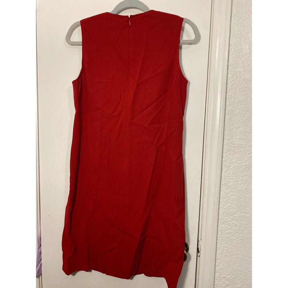 Emanuel Ungaro Red Sleeveless‎ Shift Dress Size 8 Made in USA Vintage 90s Chic - Picture 4 of 4
